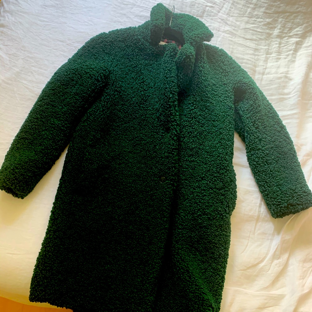 MKT Dark Green Teddy Coat